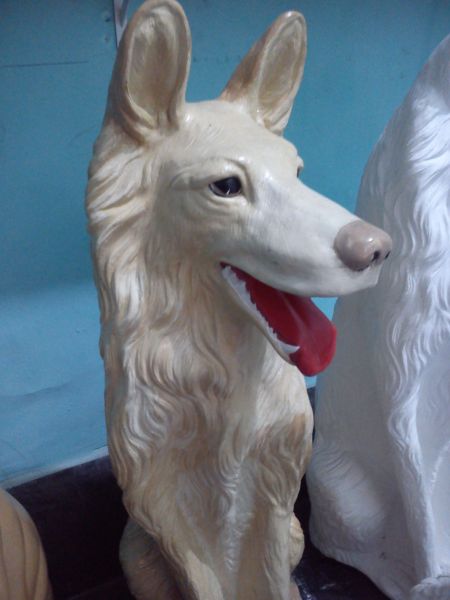 Cachorro Collie Em Gesso 72cm