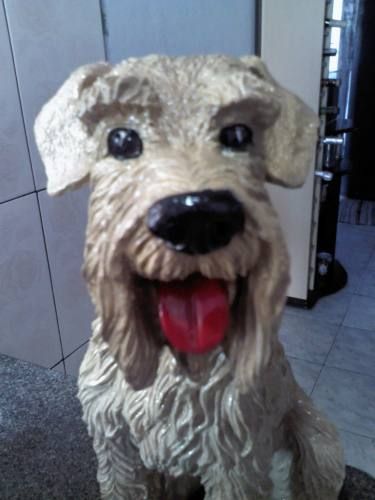 Cachorro Crespo Em Gesso 40cm